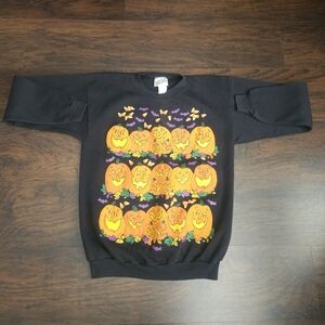Vintage 1990's Halloween Pumpkin Crewneck Sweatshirt size Large